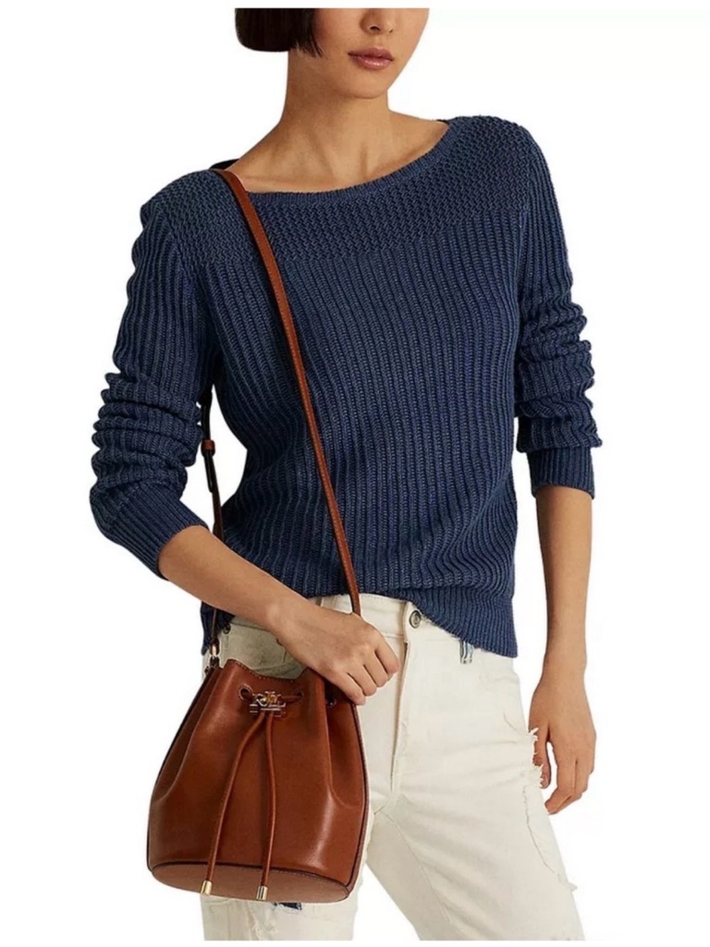 LAUREN Ralph Lauren Leather Medium Andie Drawstring Bucket Bag - Picture 2 of 13